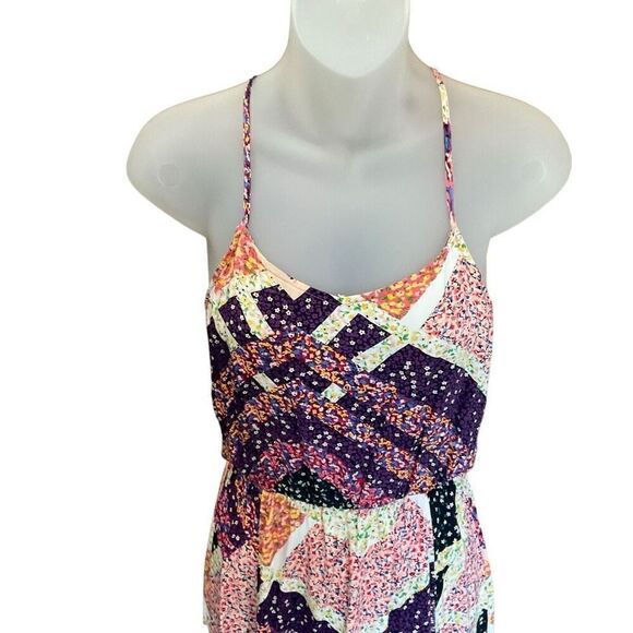 H&M Maxi Dress Ditsy Patchwork Sleeveless Multicolor Boho Summer Women Size 4 - Picture 3 of 12